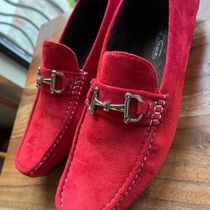 Red driving moccasins men’s size 11